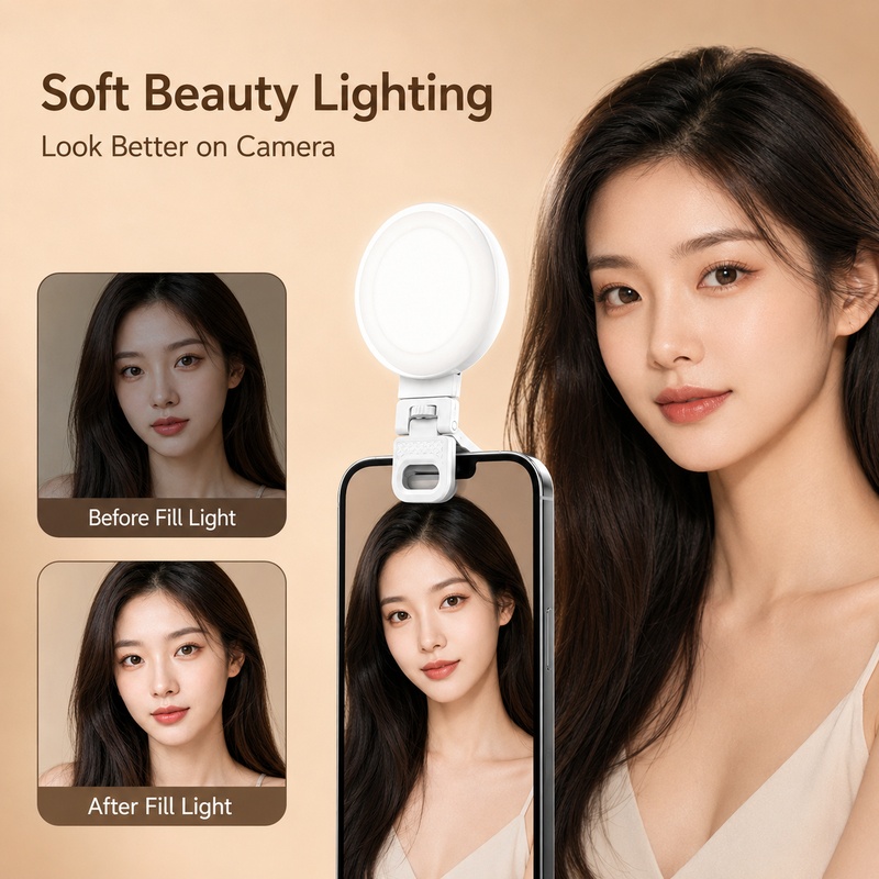 Beauty Makeup Video - Taşınabilir Telefon Video Işığı LED Cep