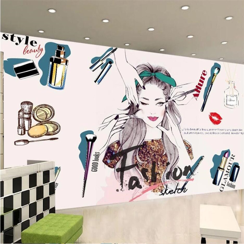 Beauty Makeup Wallpaper - Özelleştirilmiş ürünler tatlı El boyaması Kozmetik