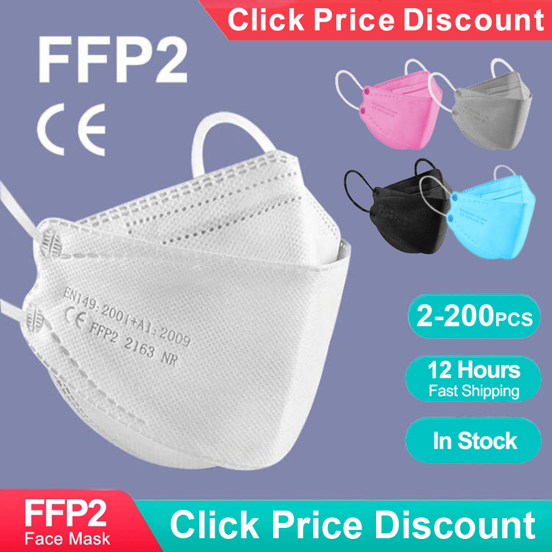 Sheet Face Mask Pack - Yetişkin Balık Şeklinde Sertifikalı KN95 FFP2