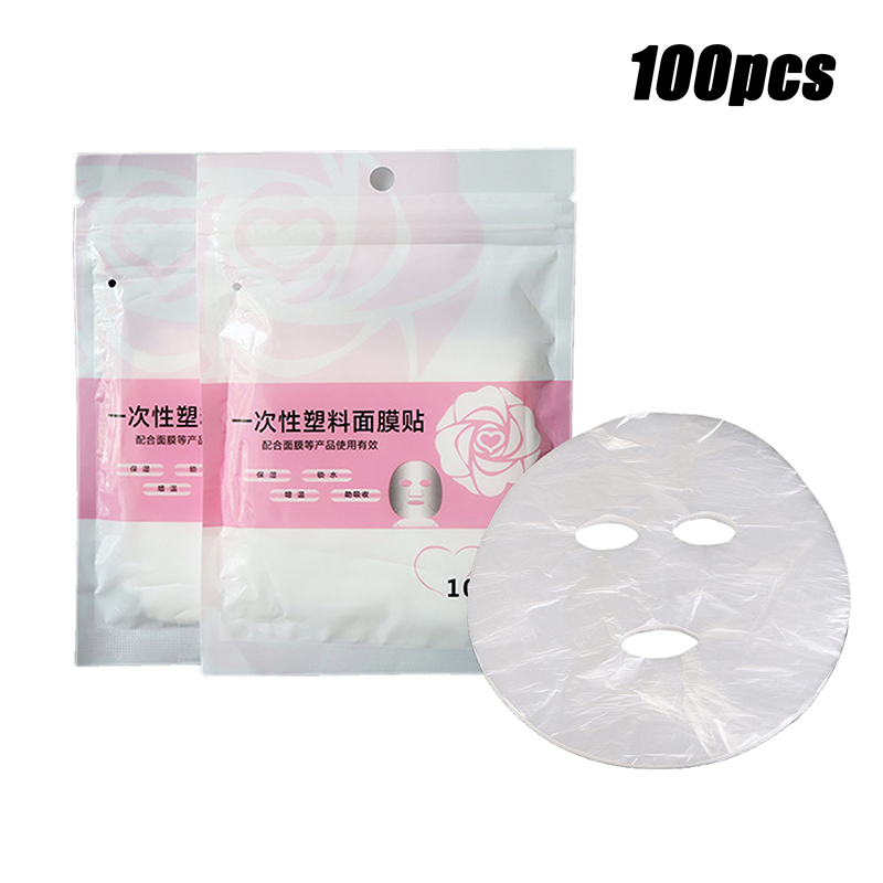 Sheet Face Mask Pack - 100 adet doğal tek kullanımlık plastik