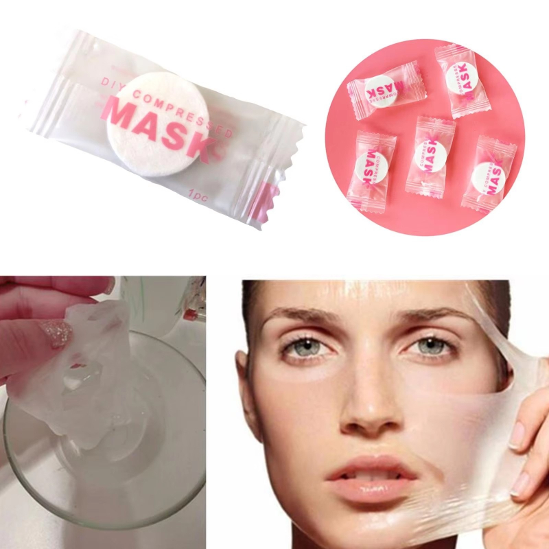 Sheet Face Mask Pack - 100 adet Tek Kullanımlık Sıkıştırılmış Yüz
