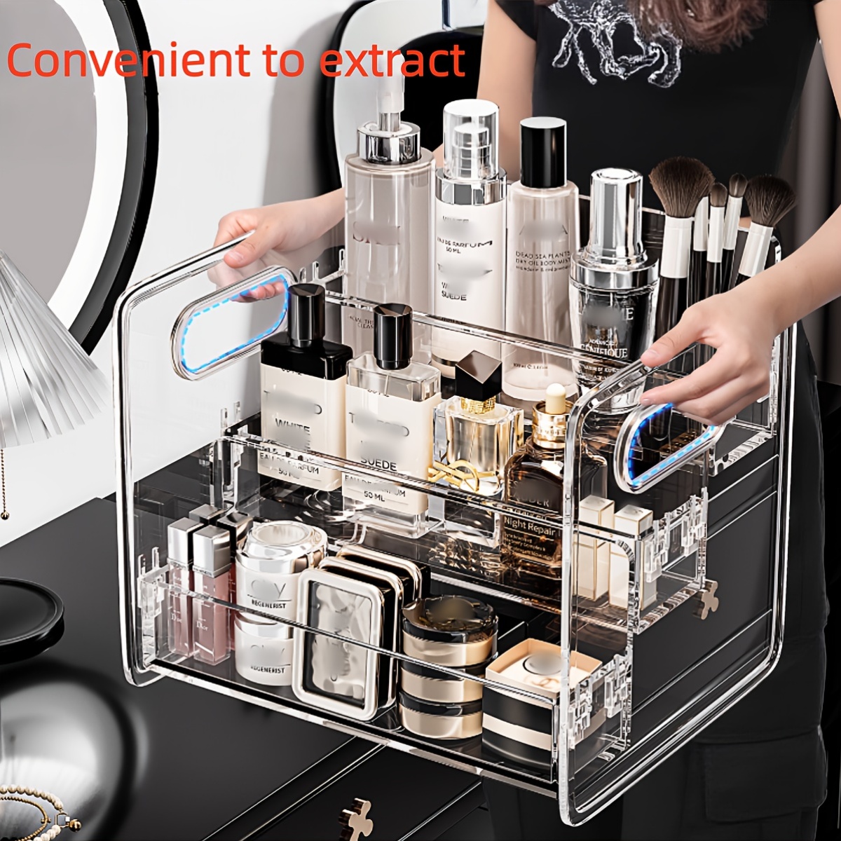 Beauty Kiss Makeup - 1 adet Masaüstü Kozmetik Organizatör Akrilik