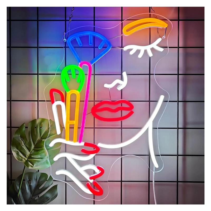 Beauty Makeup Wallpaper - Makyaj Sanatçısı Neon Tabela Güzellik Güzellik