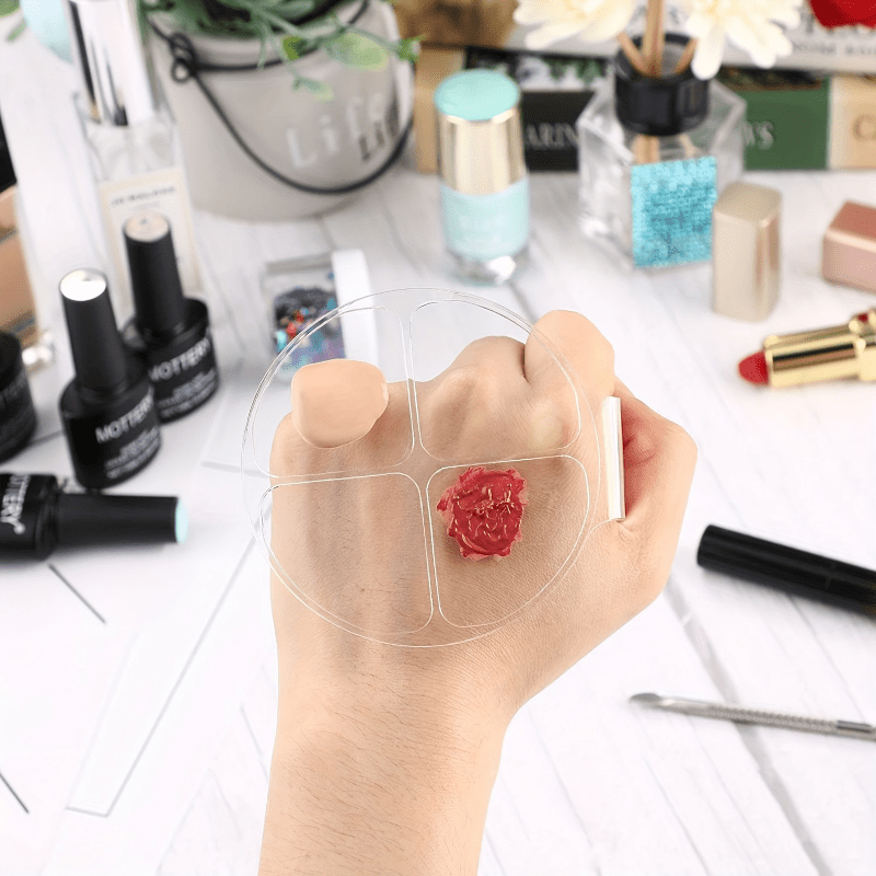 Beauty Makeup Tools - Akrilik Yuvarlak Dört Bölmeli Renk Karıştırma